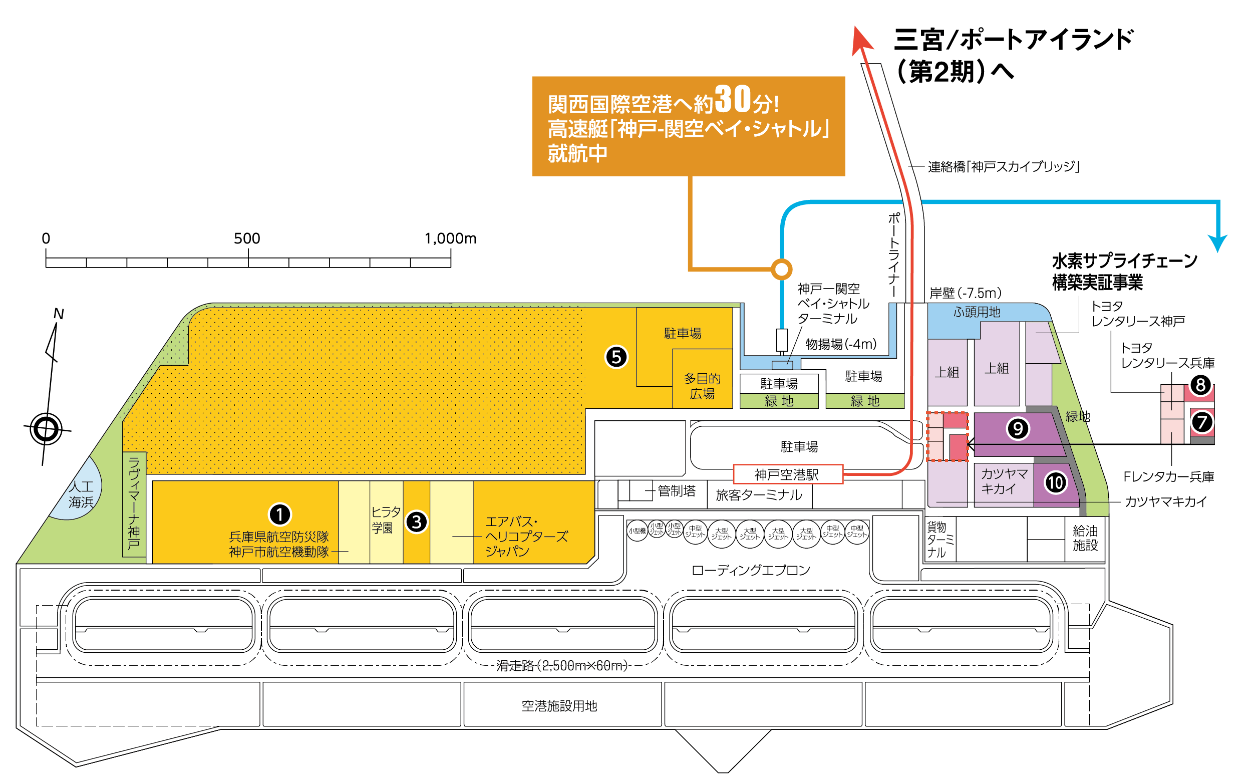 神戸空港島区画図